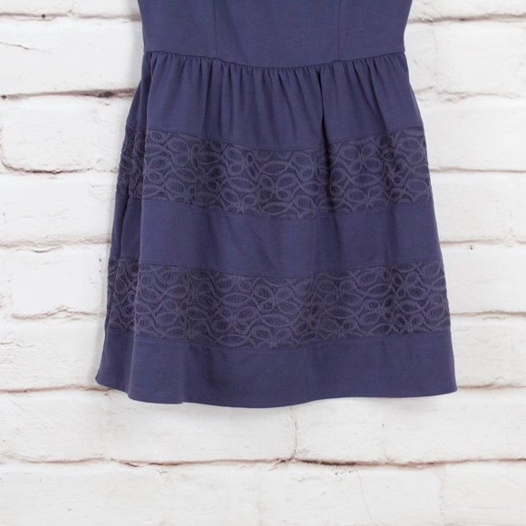 Lauren Conrad Purple Cotton Nylon Dress Size 14 - Picture 3 of 8